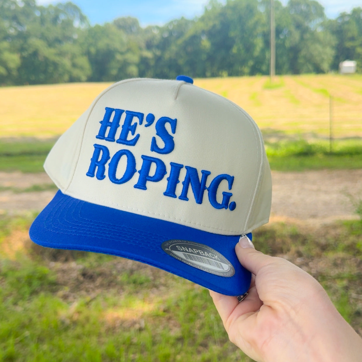 HE'S ROPING CANVAS CAP