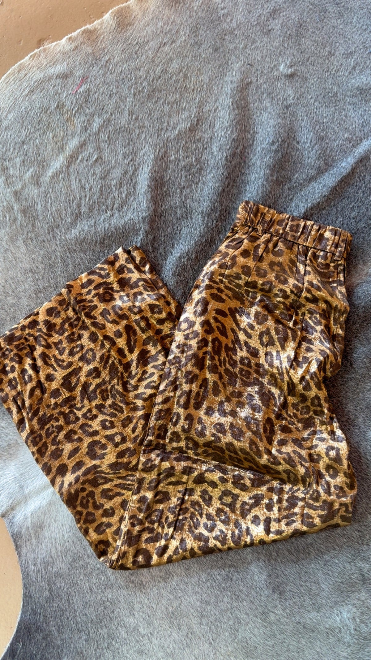 The metallic leopard pants