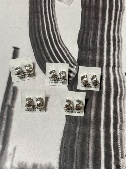 Sterling silver huggie hoops
