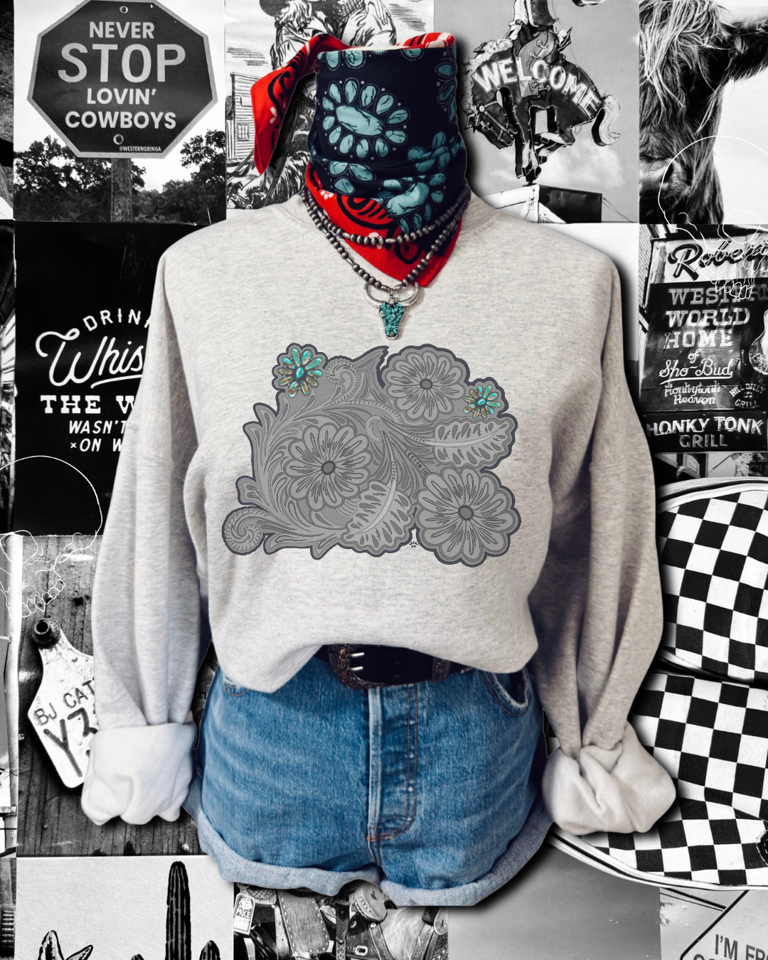 Cowgirl concho sweatshirt