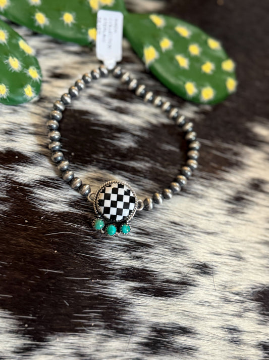 Sterling pearl stretch bracelet