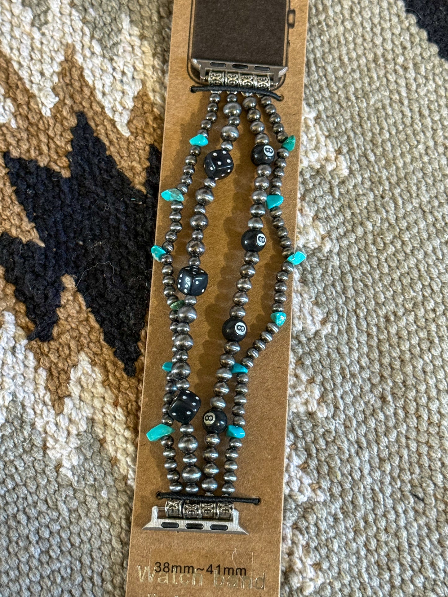 Western Multi Layered 8 Ball Navajo Pearl Apple Watch Band