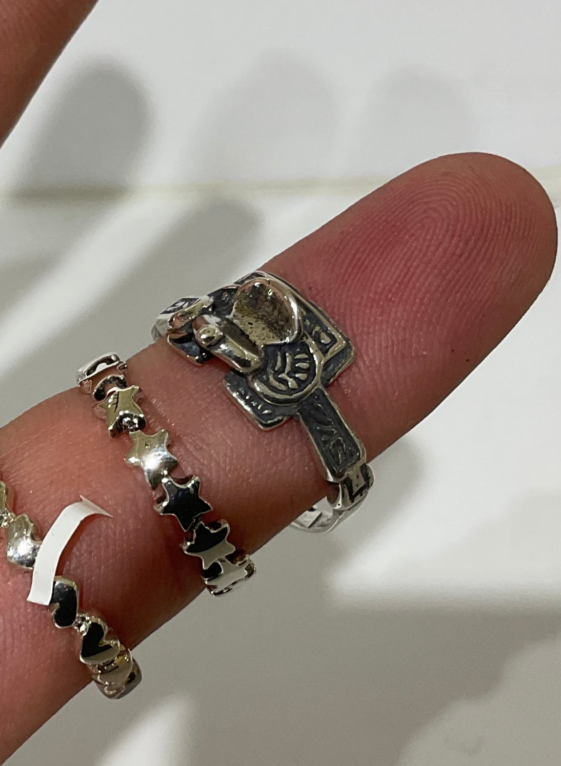 Sterling silver saddle ring