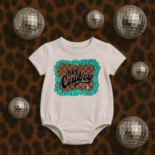 Hey cowboy - Western COWKID bubble baby bubble onesie