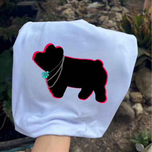 Turquoise show pig sublimation T-shirt