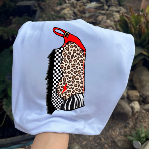 Mixed print chaps sublimation T-shirt