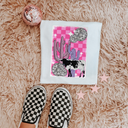 The disco cowgirl sublimation T-shirt