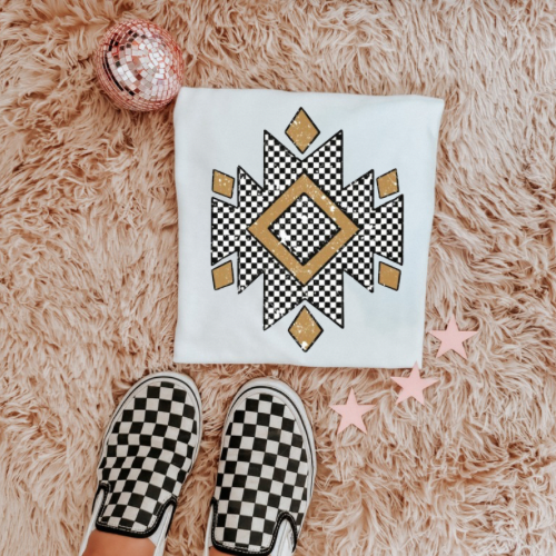 The checkered aztec  sublimation T-shirt
