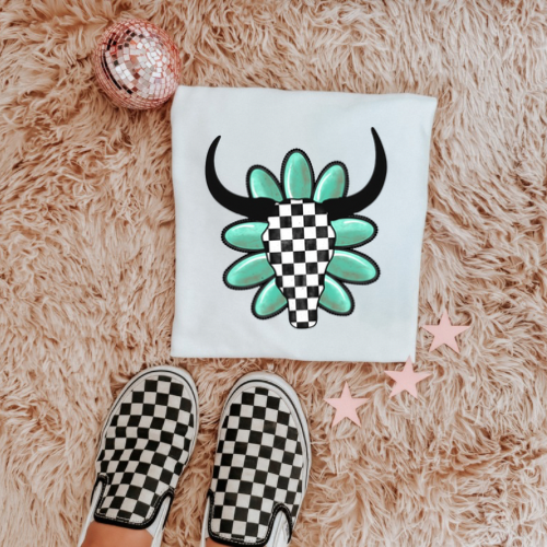 The checkered steer sublimation T-shirt