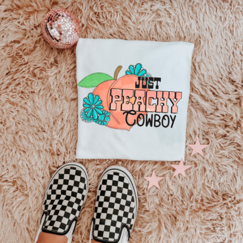 Just peachy cowboy  sublimation  T-shirt