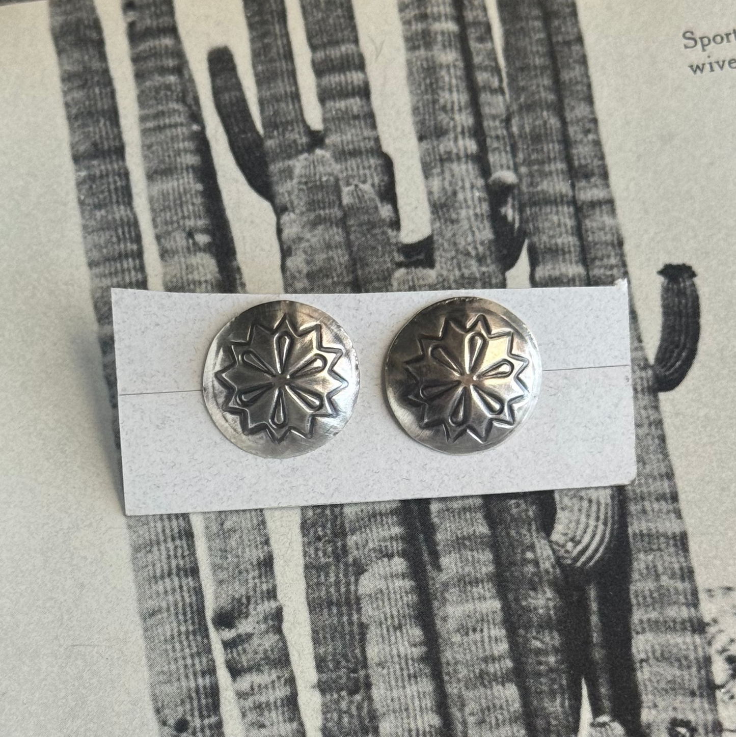 Stamped stud earrings