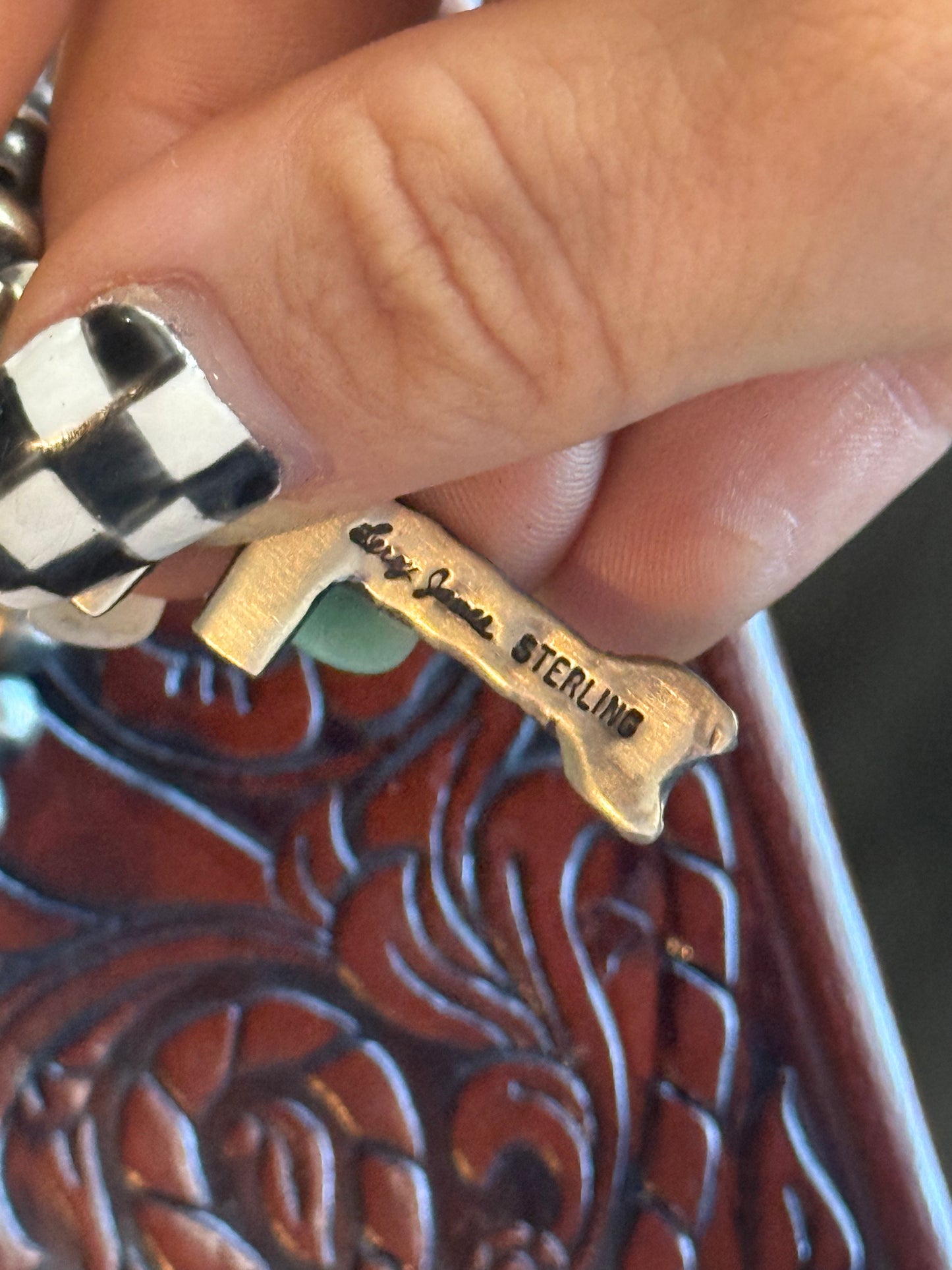 Native made pendant & sterling pearls
