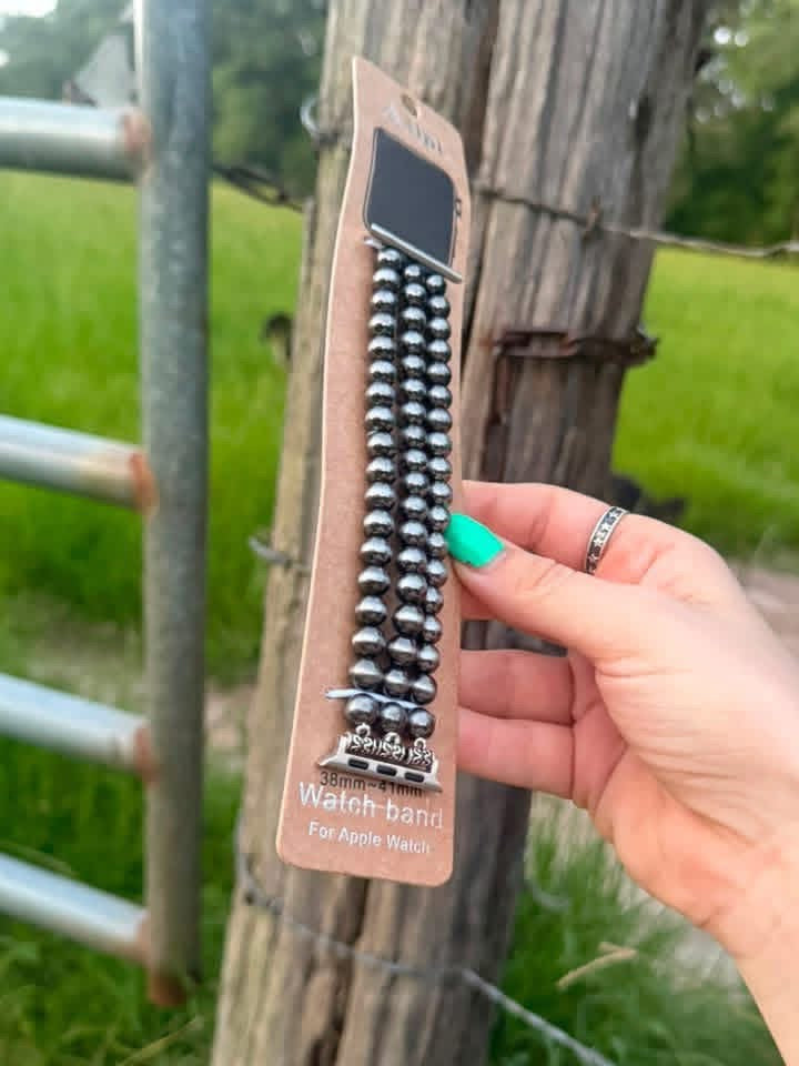 Silver pearl watch band preorder