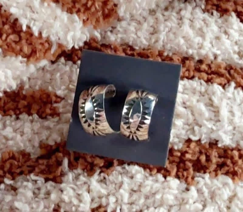 DEAL OF THE DAY - Kingman mini studs and stamped sterling hoops