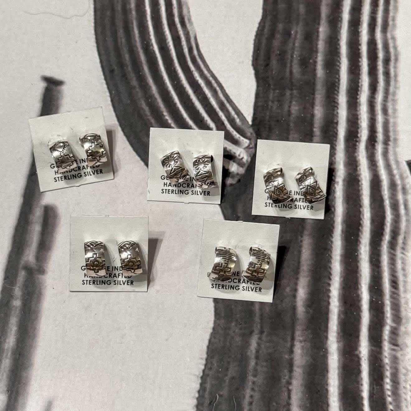 DEAL OF THE DAY - Kingman mini studs and stamped sterling hoops