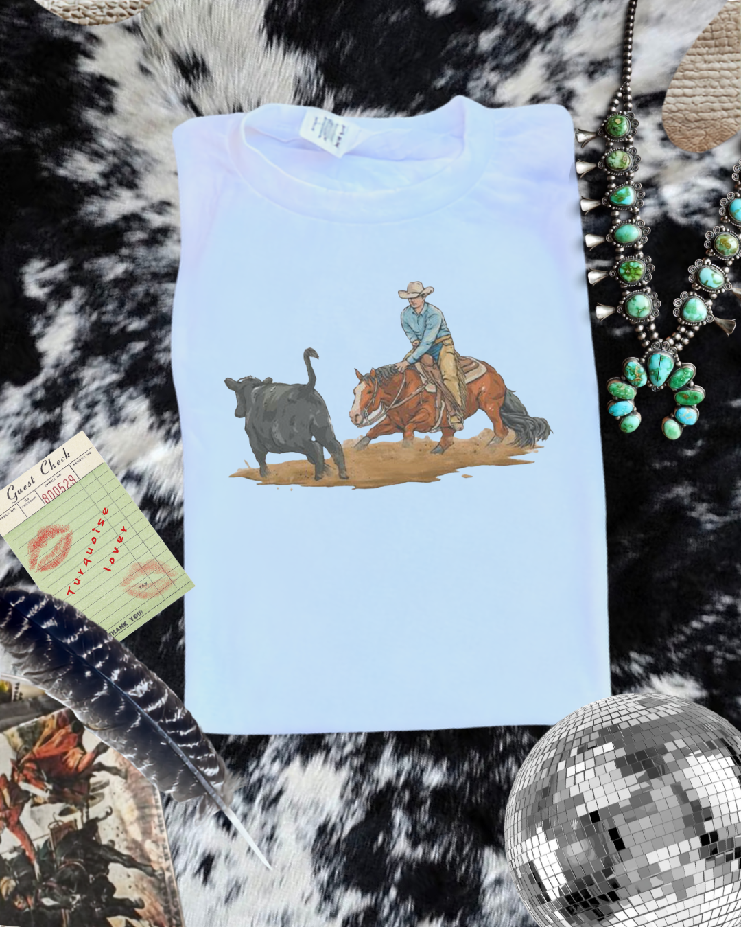 The cutting horse sublimation T-shirt