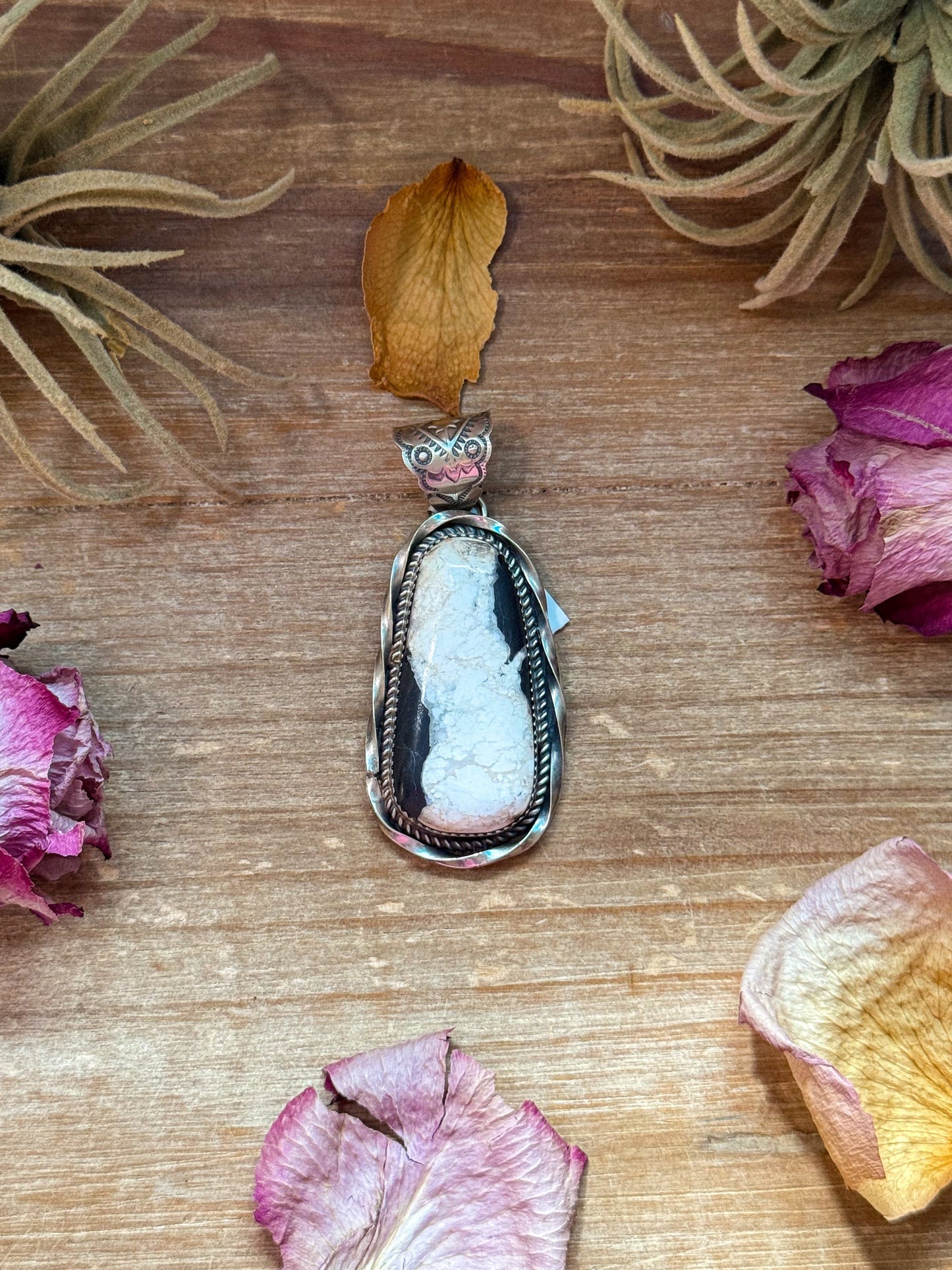 White Buffalo Sterling Silver Pendant