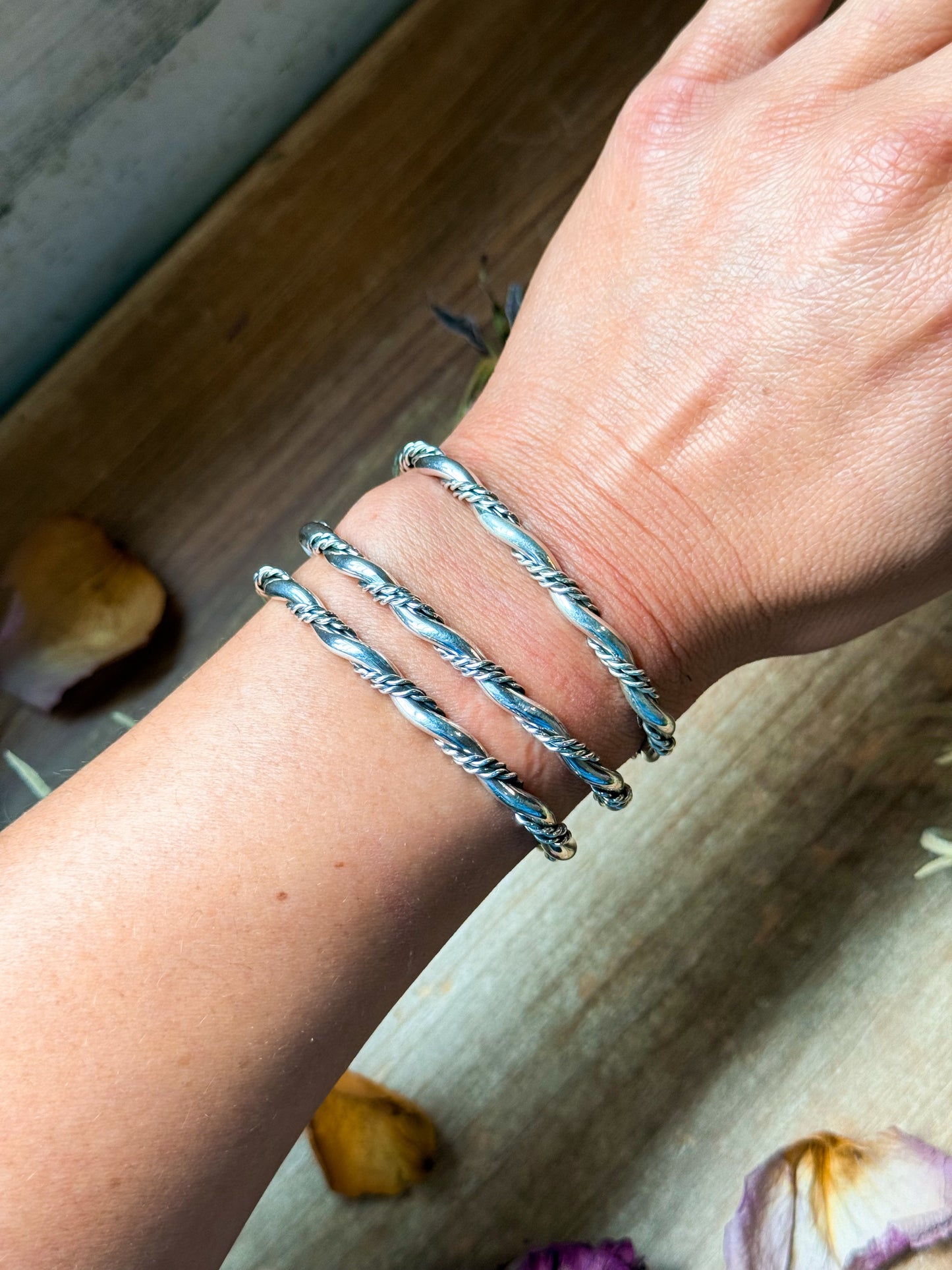 Sterling Silver Cuff Bracelet – Thick Silver Stacker