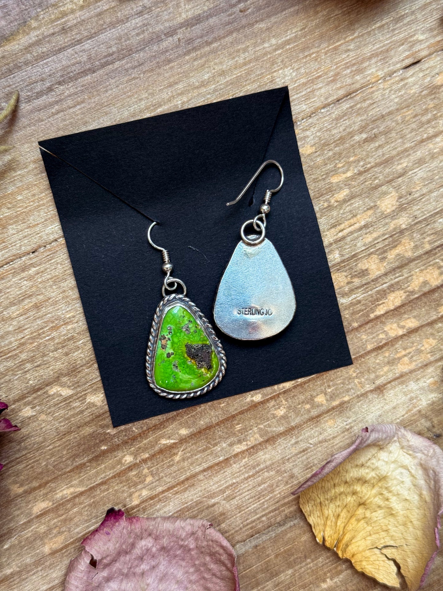Sterling Silver Sonoran Turquoise Dangle Earrings – Handmade by Artist Jason Ogg