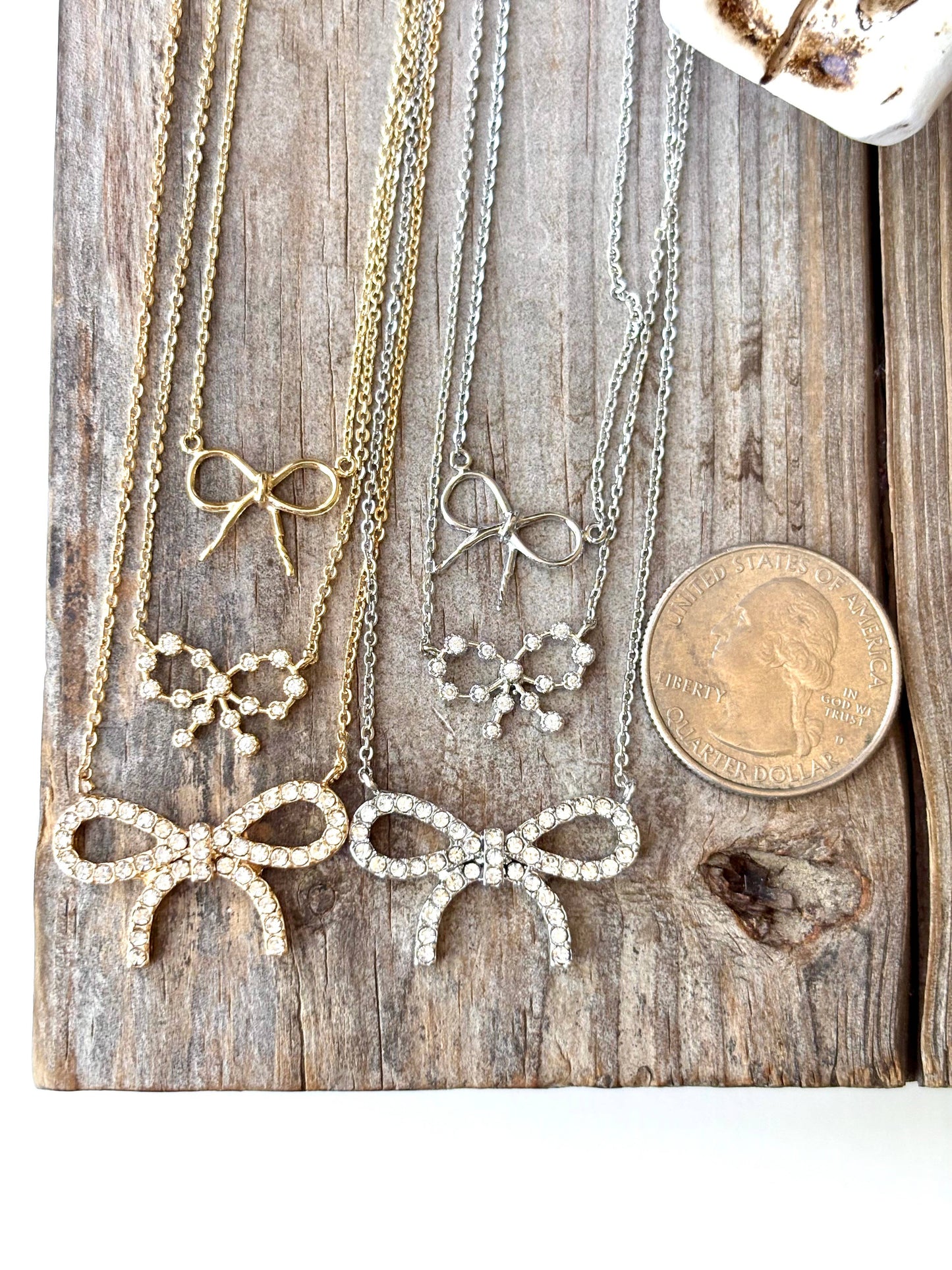 Western Dainty Coquette Bow Necklace: 3