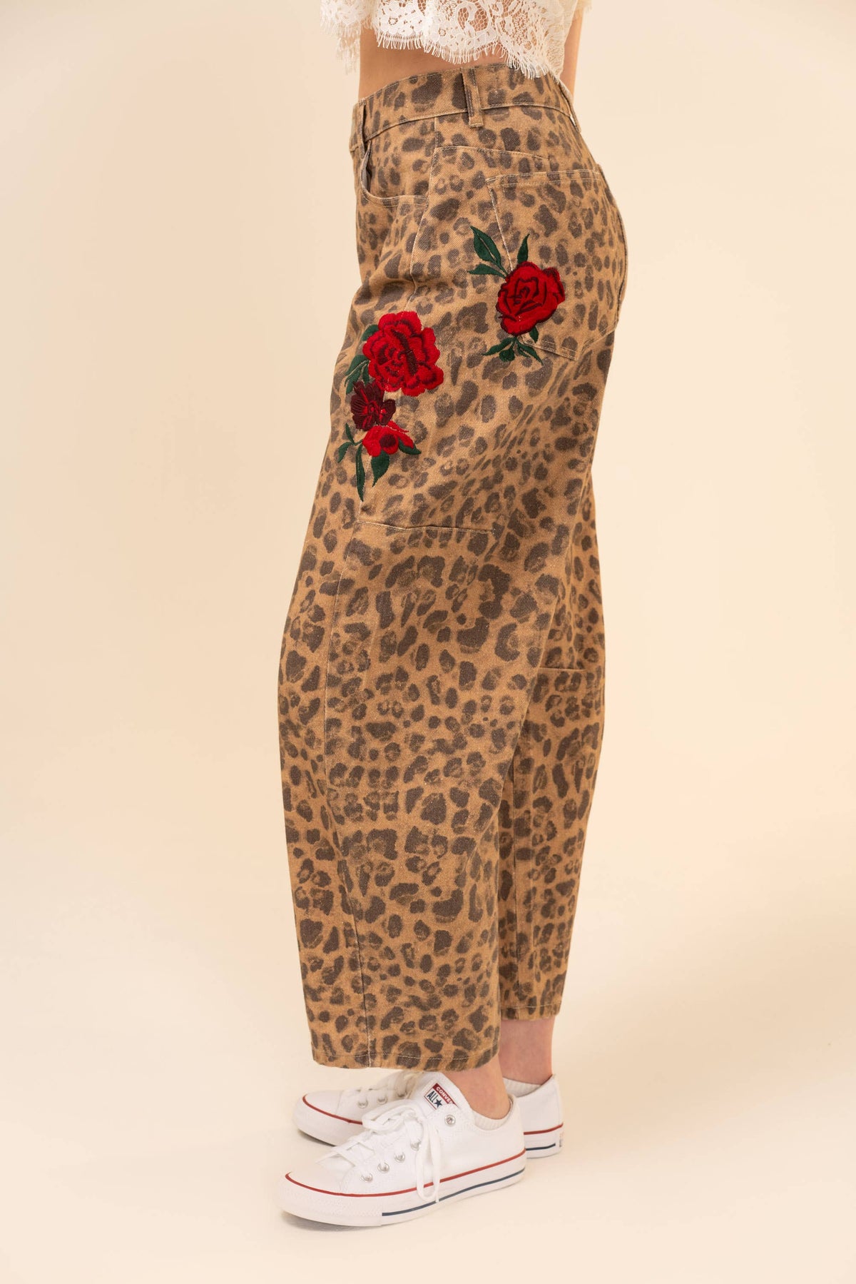 The rose leopard jeans