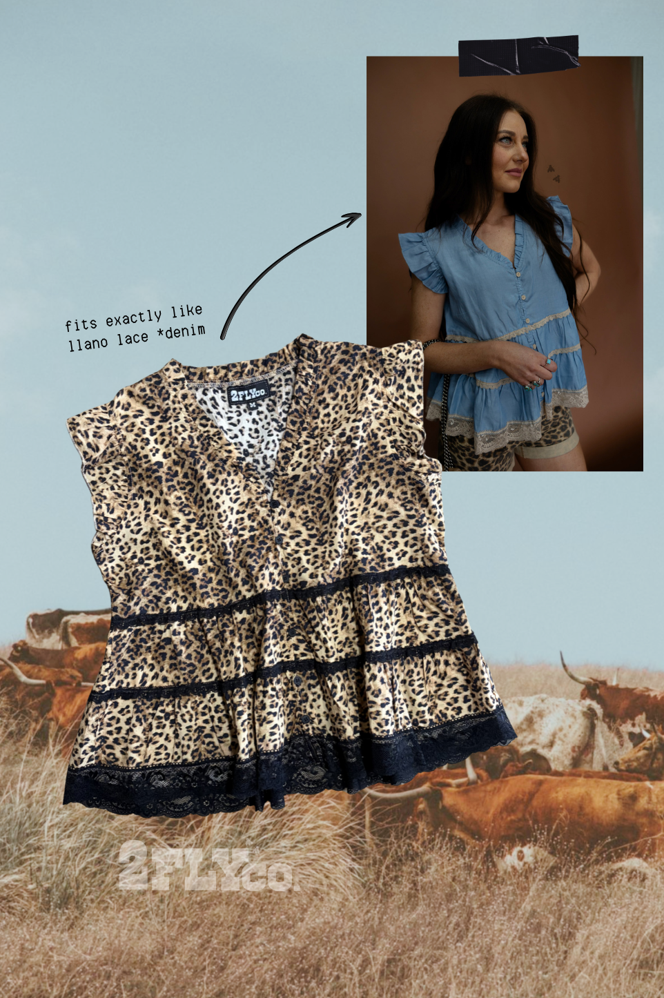 LLANO LACE *LEOPARD top
