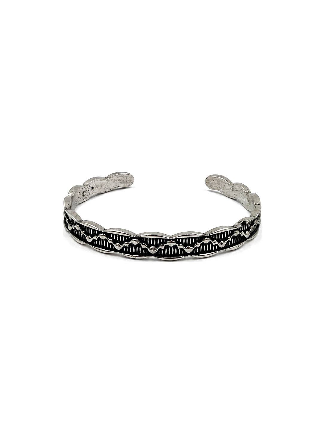 Western Stamped Wave Cuff Bracelet