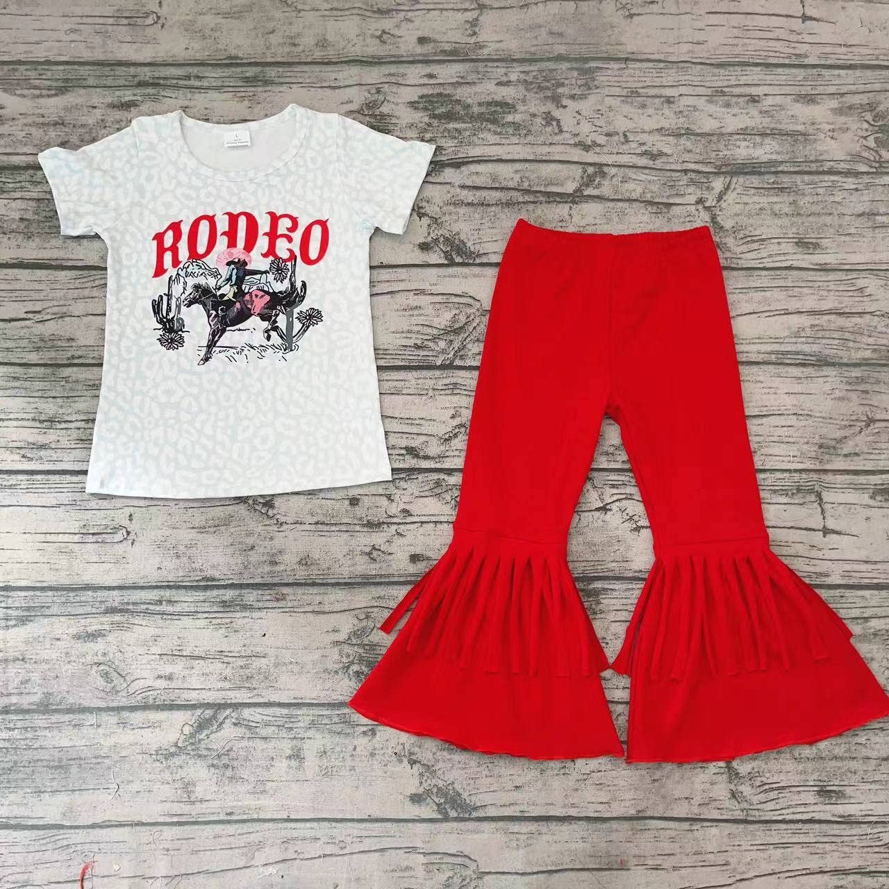 Rodeo girl top and bell bottom set