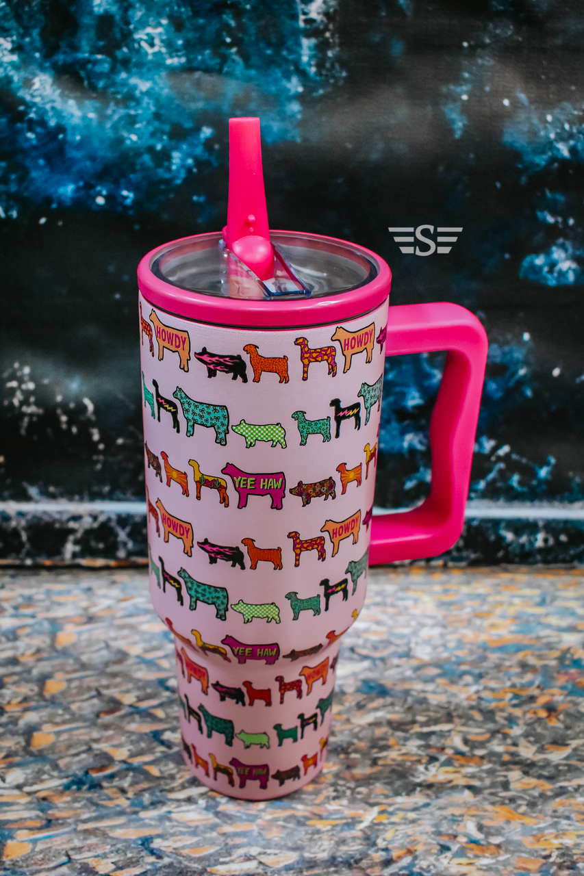Stock Show Vibes 40oz Flip WashEasy™ Top Tumbler: All Species
