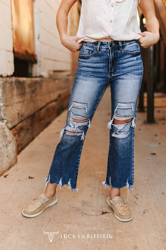 The cowboy cut mom jeans