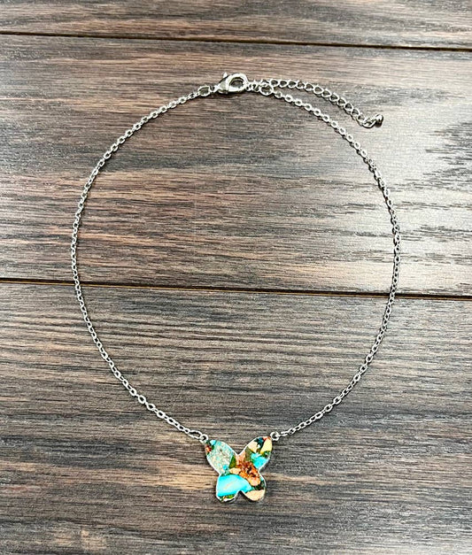 Butterfly Gemstone Necklace
