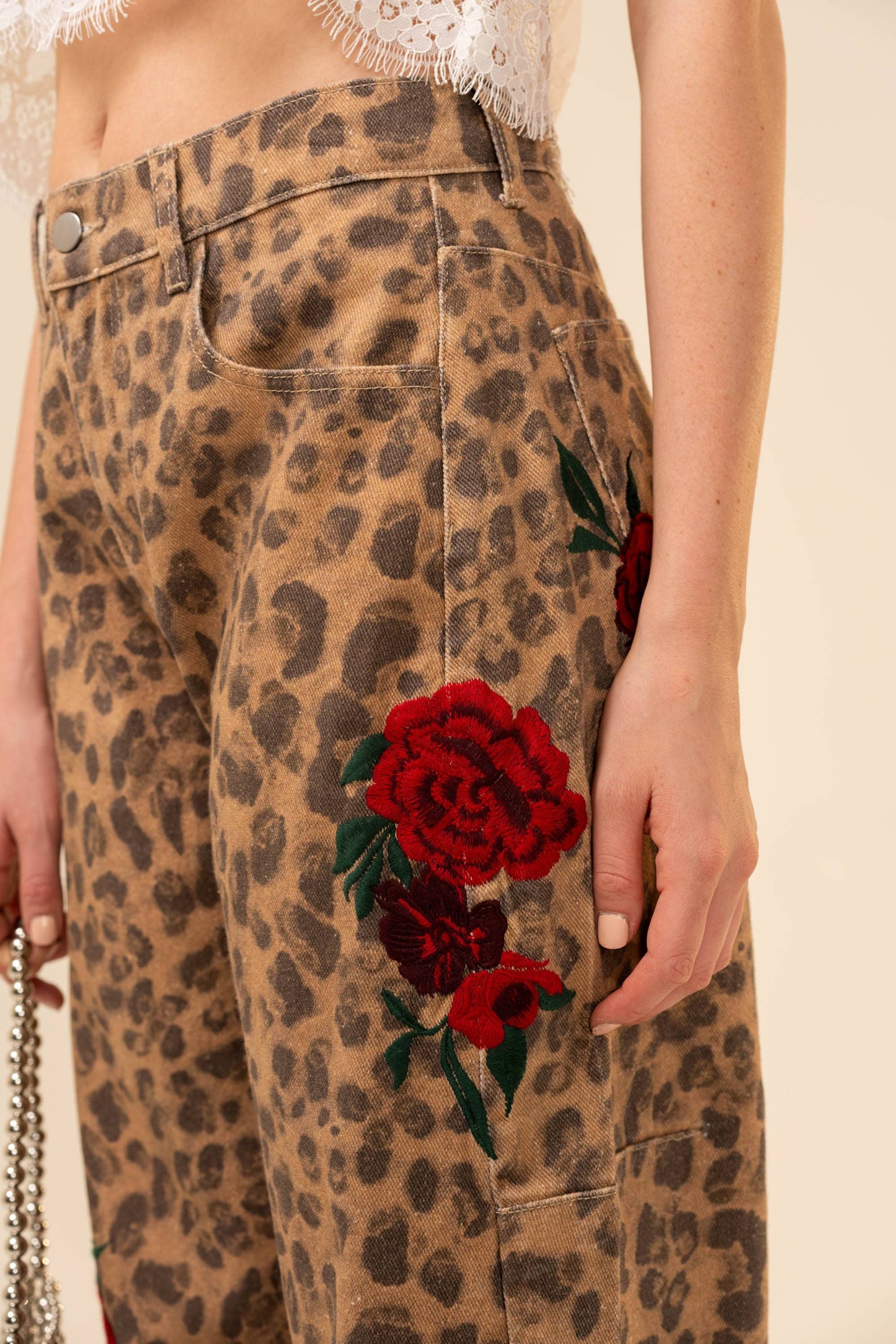 The cheetah rose jeans