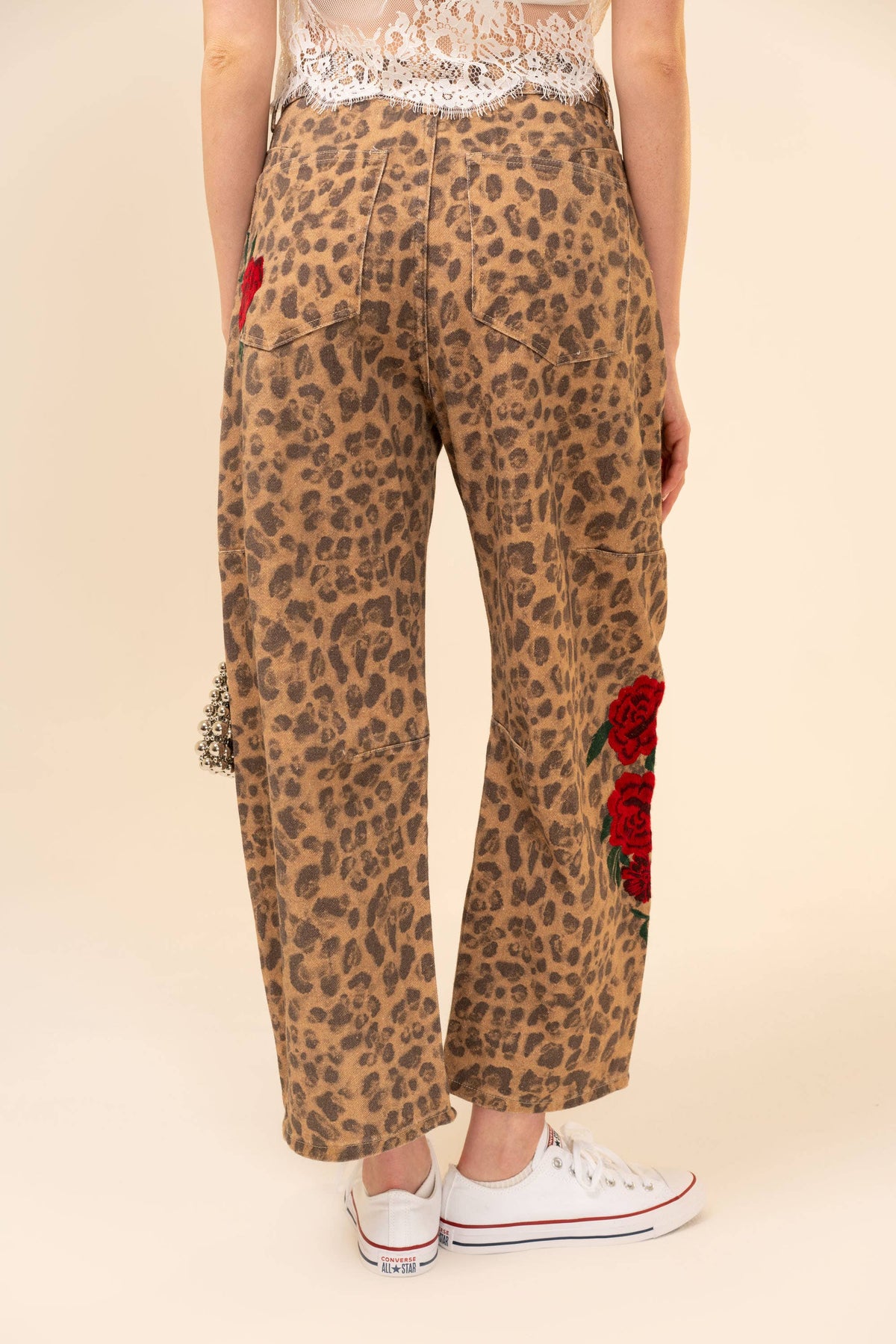 The rose leopard jeans