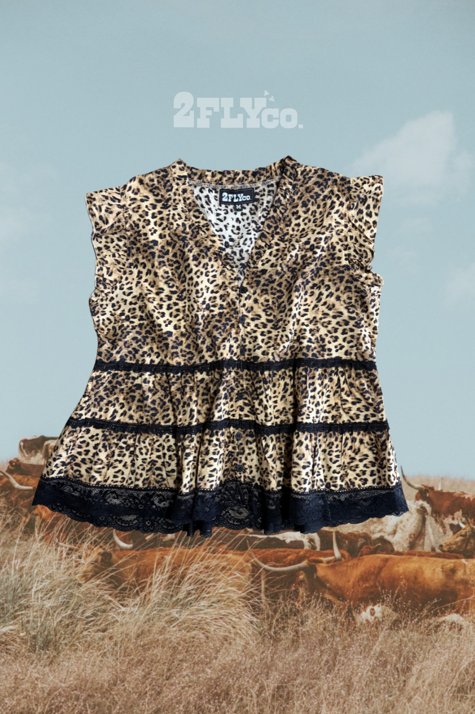 LLANO LACE *LEOPARD top