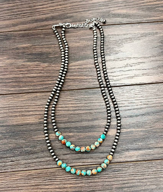 Handmade 24" 2-strand Gemstone Necklace