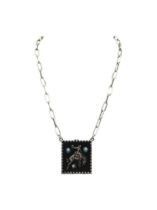 Western Bronc Rider Necklace