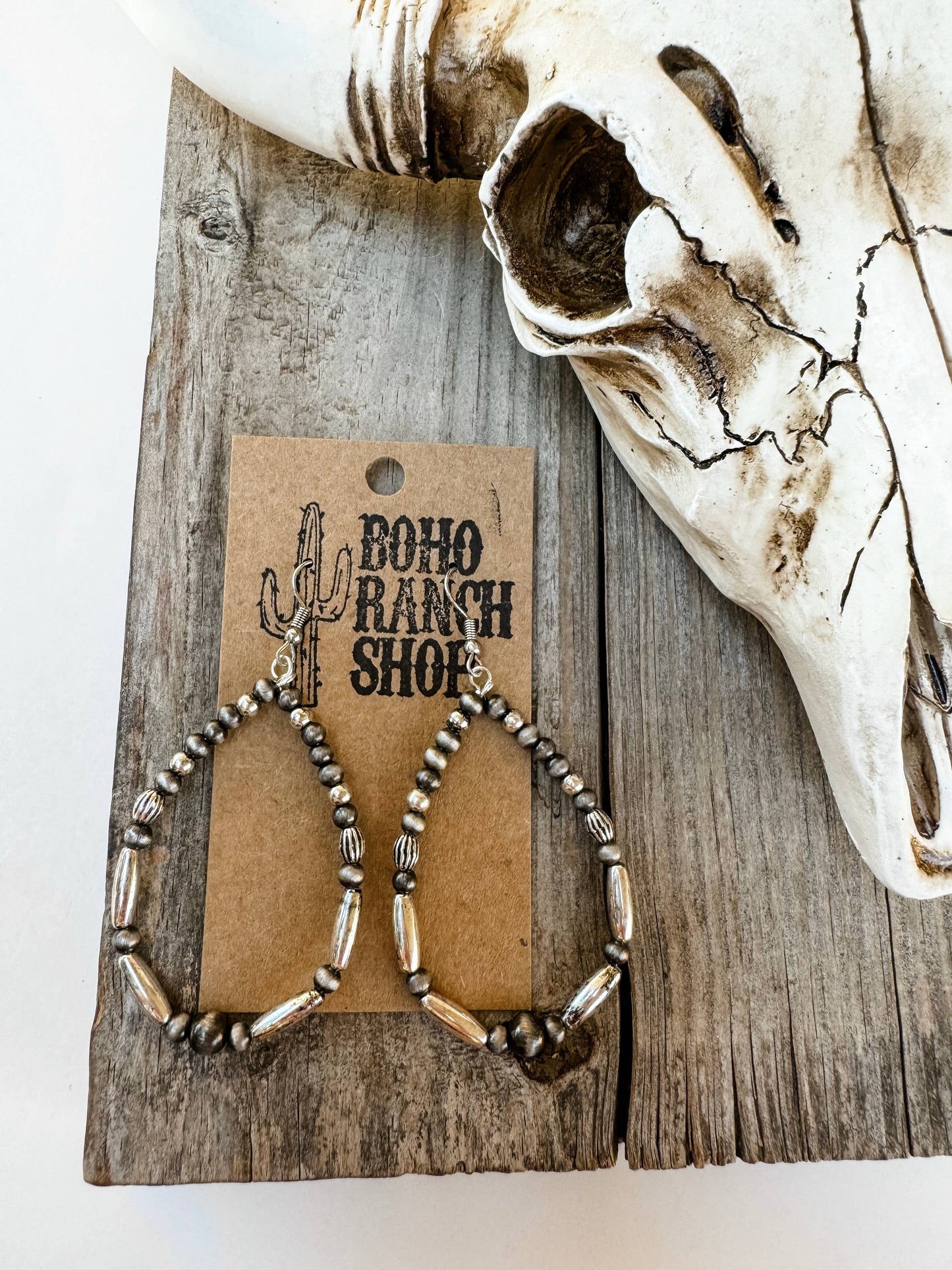 Pearl Round / Teardrop Dangle Earrings: COPPER - ROUND