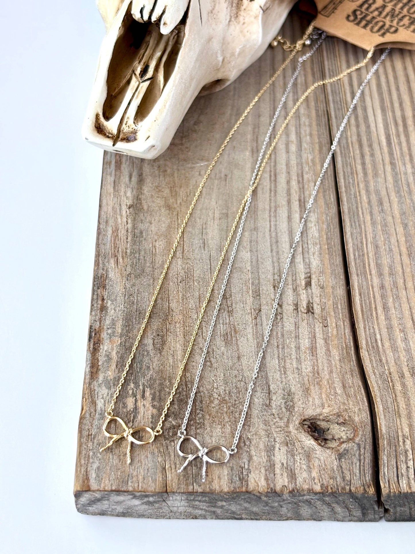 Western Dainty Coquette Bow Necklace: 3