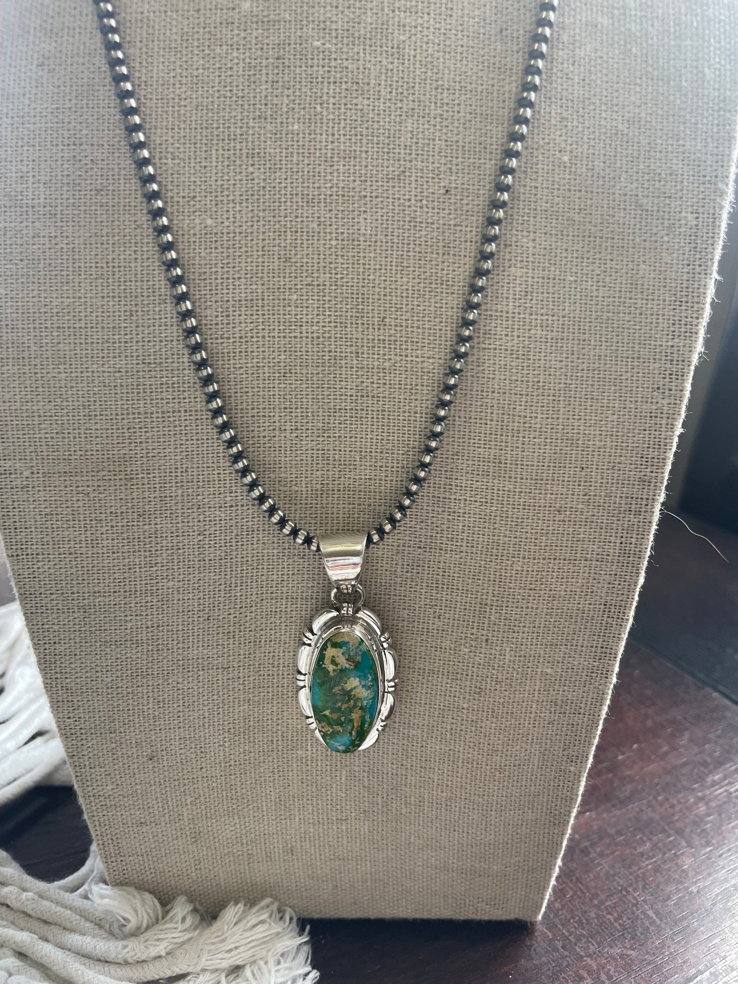 Navajo Sterling Silver & Turquoise Pendant