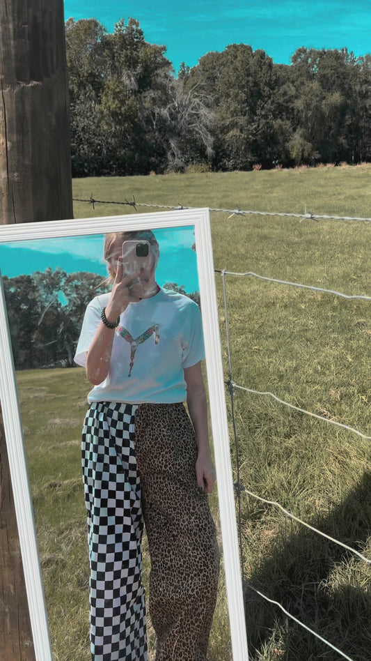 The mix print - boxer pants